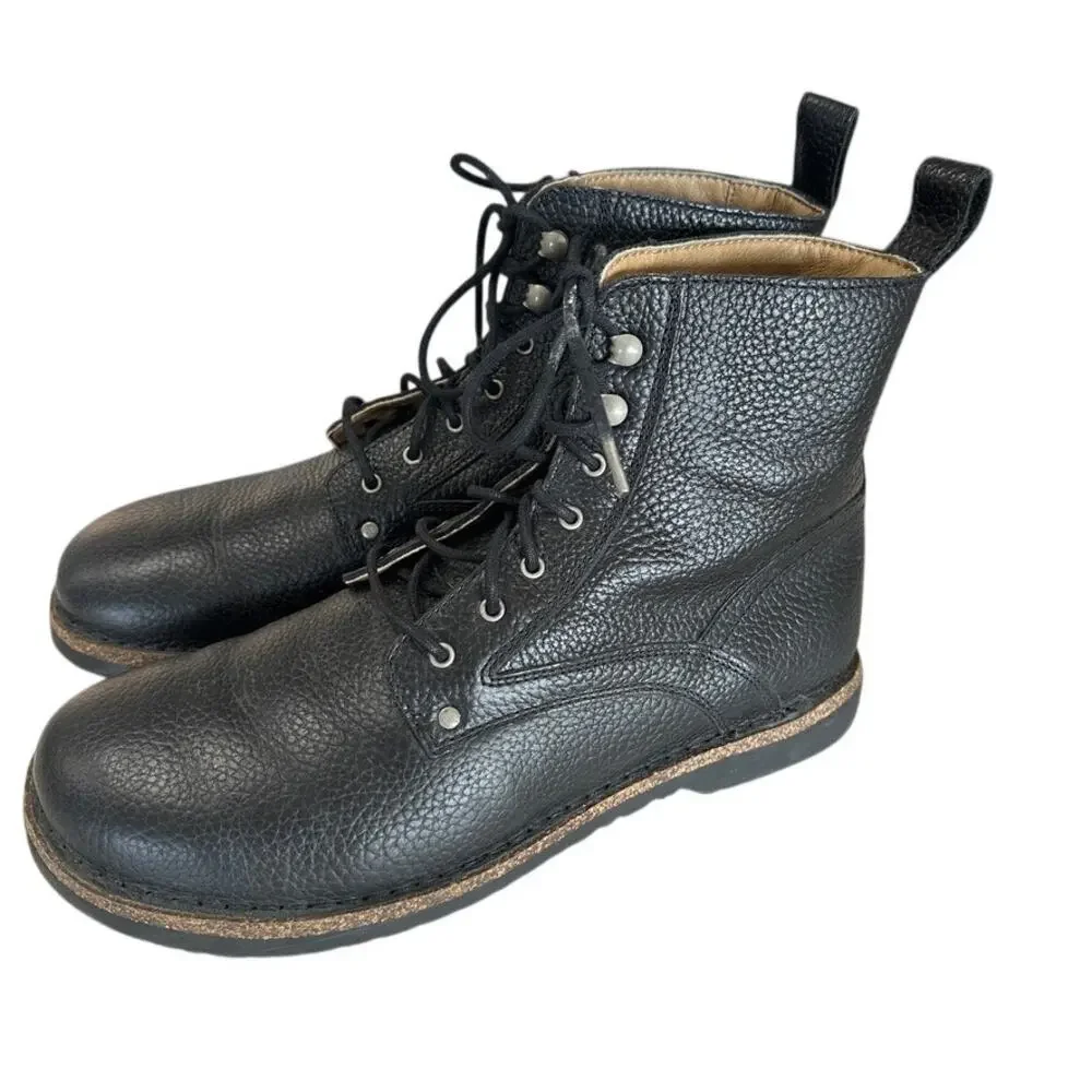Birkenstock Bryson Men’s Black Pebbled Leather Lace Up Boots EU 45 US 12-12.5